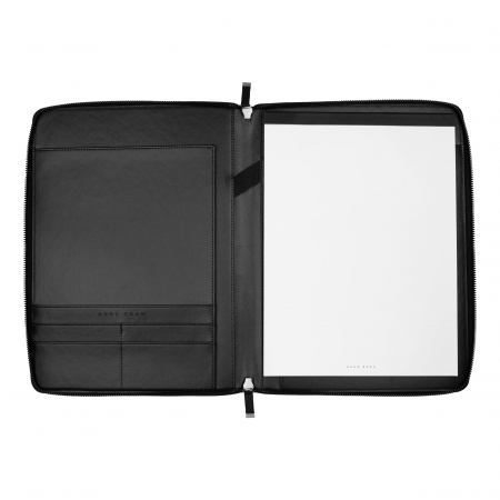 HTA106A-3 HUGO BOSS Conference folder zip A4 Herringbone Black