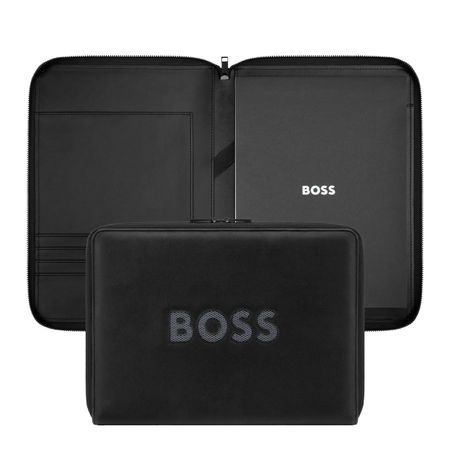 BOSS Conference folder zip A4 Boss Cut Out Black & Grey