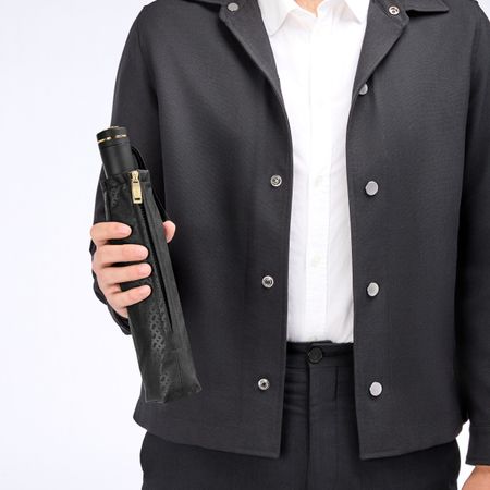 BOSS Pocket umbrella Double B Black & Gold