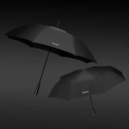 HUN520D-12 HUGO BOSS Umbrella Double B Black & Gun