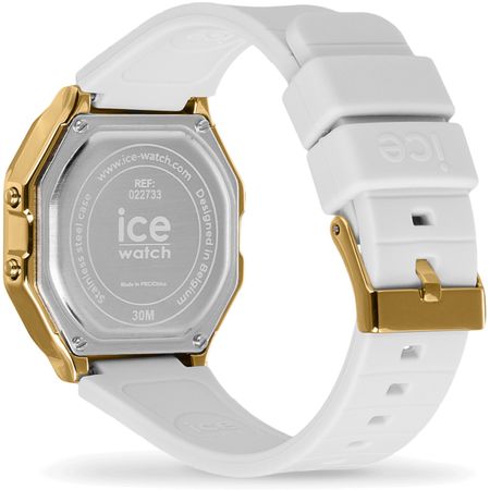 IDR22733-4 ICE digit retro-Metal gold mirror-White -Small