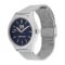 ISS23794-3 ICE steel solar Silver Dark Blue Milanese