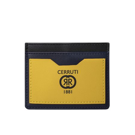 NEC327S-3 Cerruti 1881 Card holder Brick Yellow Black Navy