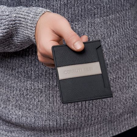 Cerruti 1881 Card holder Delano Taupe & Black