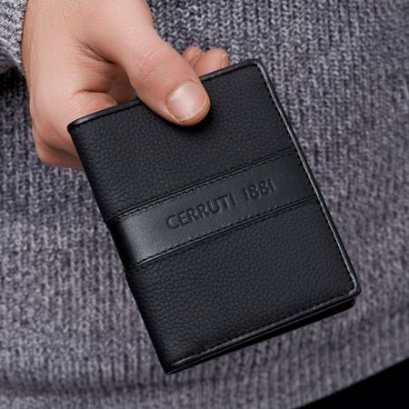 NLE406A-5 Cerruti 1881 Folding card holder Delano Black