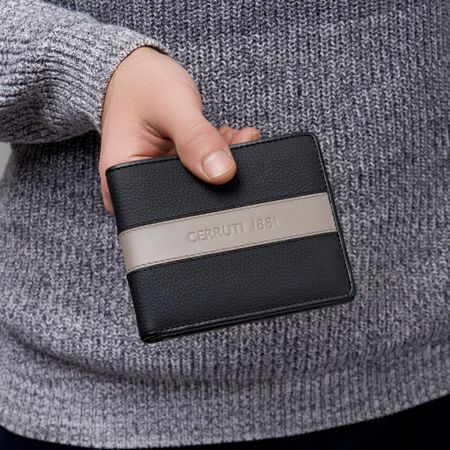 Cerruti 1881 Card wallet Delano Taupe & Black