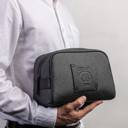 Cerruti 1881 Toiletry Bag Logomania Grey