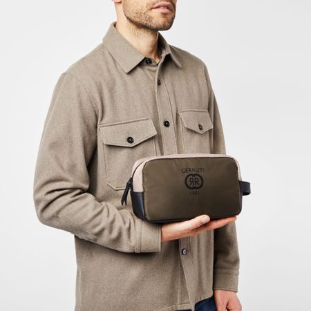 NTC327X-7 Cerruti 1881 Cosmetic-case Brick Beige Khaki Black